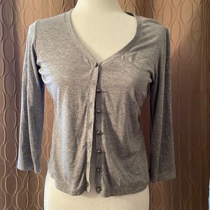 Talbots Gray Cardigan Sweater Grey size medium